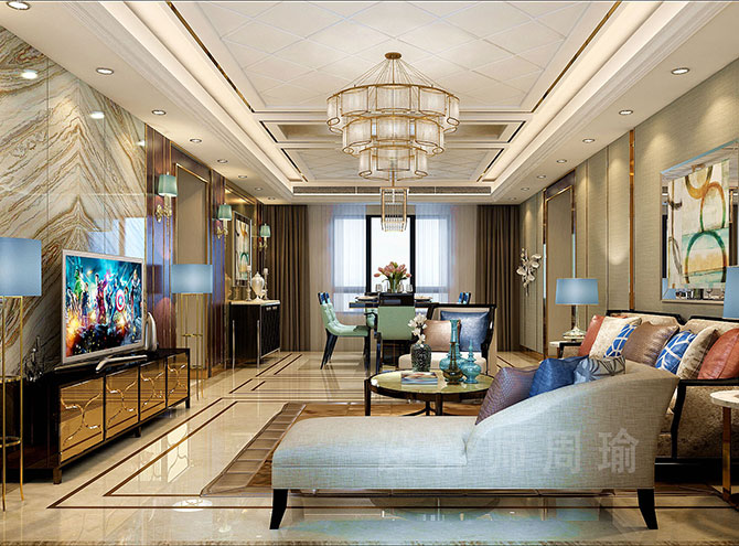 外国人靠逼视频世纪江尚三室两厅168平装修设计效果欣赏